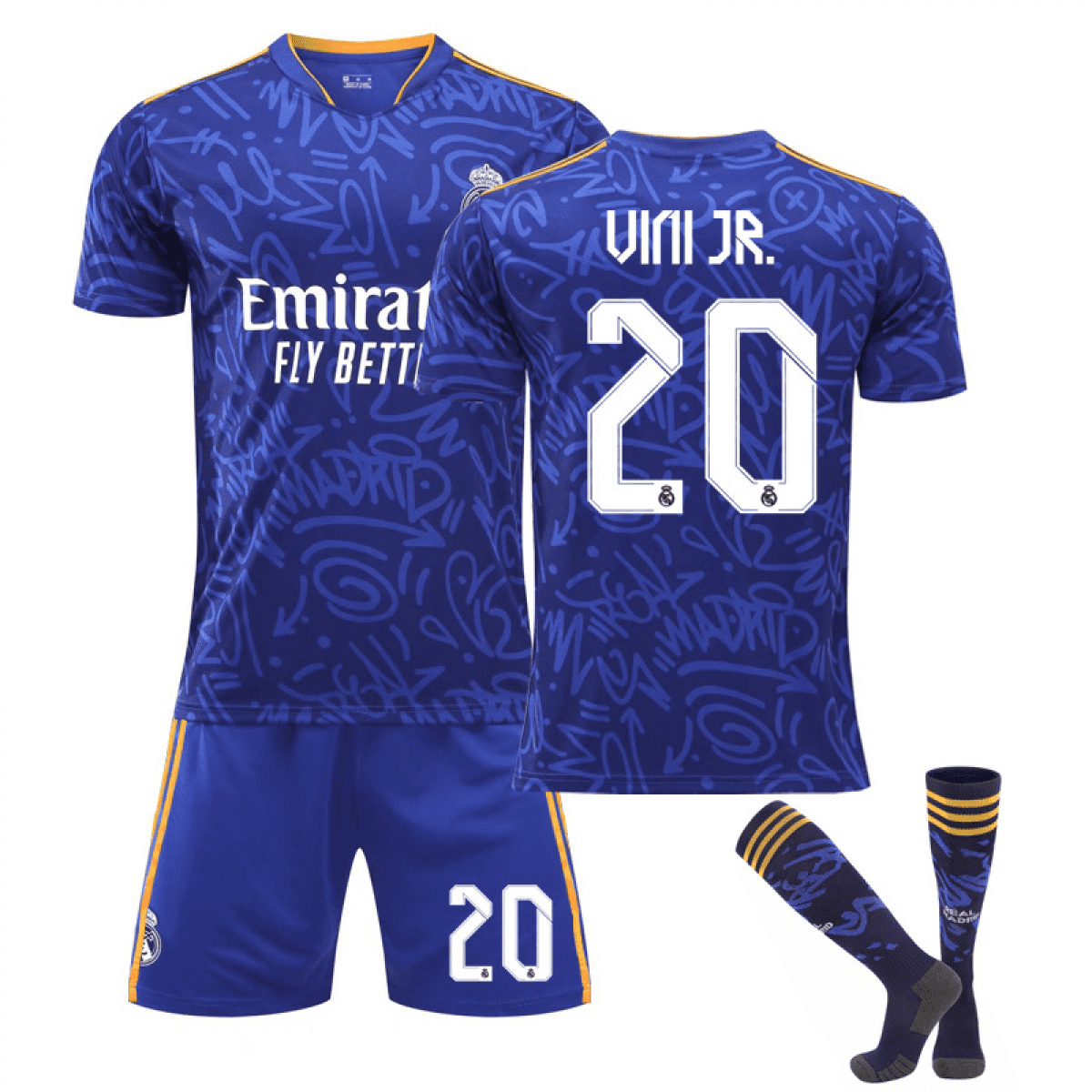 Maillot Extérieur Real Madrid 2020/21 – Vinicius Jr #20 – Taille M – Adidas – Neuf Avec étiquette