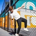 thumbnail image 2 of SJLDQY Boys Joggers Elastic Drawstring Waist Straight Leg Sweatpants Solid Color Casual Trousers, 2 of 5