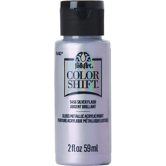 FolkArt Color Shift Acrylic Craft Paint, Gloss Finish, Silver Flash, 2 fl oz