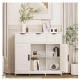 thumbnail image 5 of 35” Morden Buffet Sideboard Cabinet with Doors and Drawers, Coffee Bar Cabinet, Sideboard with Storage, Kitchen Buffet for Living Room, Kitchen, White, 5 of 7