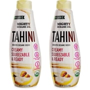 Mighty Sesame Co. Organic Tahini, Squeezable Creamy & Ready Tahini Paste, 10.9oz 2 Pack Just One Ingredient, Gluten Free, Vegan, Non GMO, Keto Friendly, Kosher