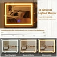 thumbnail image 3 of 30" HD Lighted Mirror Vanity Desk, Modern Fluted Makeup Table with 5 Drawers, Shelf & Power Outlet, 3 of 7