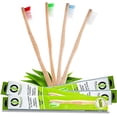 thumbnail image 1 of WWS-- Bamboo Toothbrushes, Pack of 4, Soft Bristle Toothbrush for Sensitive Teeth, Soft Toothbrushes for Adults Manufactured in Canada, Zero Waste Products for the Environment, 1 of 4