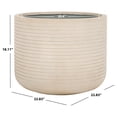 thumbnail image 4 of SAFAVIEH Nardo 23" x 23" x 18" Cylinder Beige Ficonstone Solid Plant Pot, 4 of 7