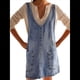 thumbnail image 2 of Minivestido Vaquero para Mujer, con Tirantes Ajustables, Falda Alta, Informal, Tipo Enterito Vaquero. Azul S, 2 of 7