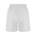 thumbnail image 6 of Linen Shorts for Womens High Waisted Put On Strech Sweatpants Knee Length Bermuda Shorts Athletic-Fit Tummy Control Chino Shorts Side Button-Up Sweatpant Going Out Beach Shorts, 6 of 7
