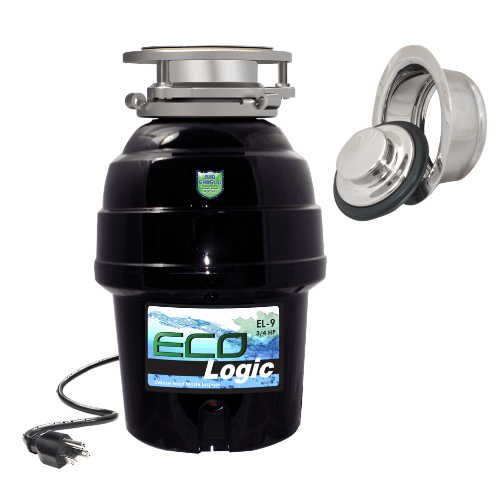 Eco Logic 3/4 HP Garbage Disposal with Polished Chrome Sink Flange