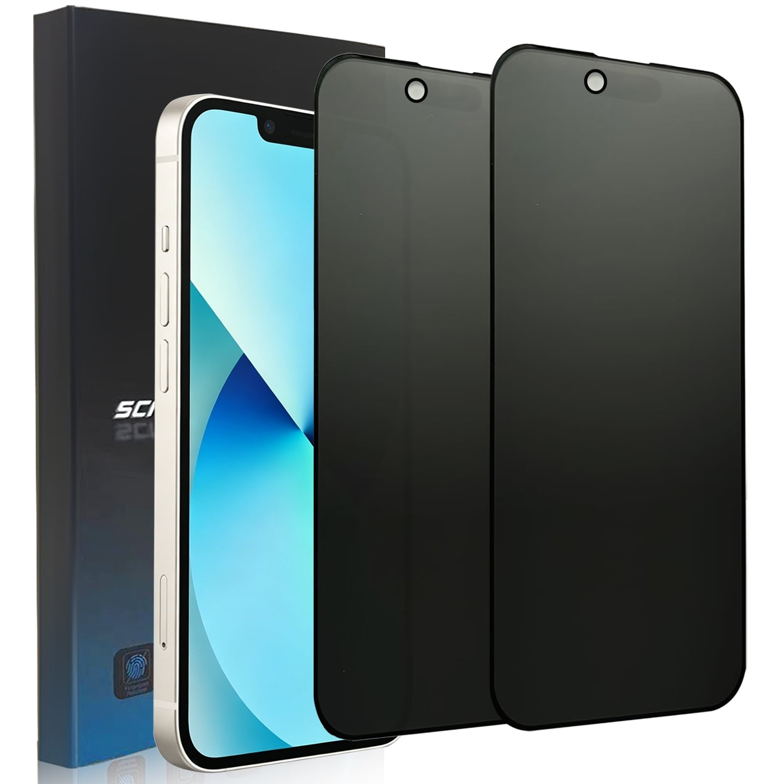 ZYQEEE 2 Pack Matte Privacy Screen Protector for iPhone 13/ iPhone 14 - 6.1", Anti-Spy Scratch Resistant Tempered Glass Film, Anti-Glare and Anti-Fingerprint, Rounded Edge Full Coverage