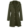 thumbnail image 6 of Enjoytime Womens Rain Jacket Lightweight Windproof and Waterproof Full Zip Fall Oversized Raincoat Solid Color Outdoors Windbreaker with Hood, 6 of 7