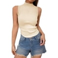 thumbnail image 2 of Sleeveless Tops for Women 2026 Summer Neck Ribbed Slim Fit Basic Plain Tank Top Undershirts, 2 of 5