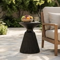 thumbnail image 3 of FOROUTIA 21" Black Magnesium Oxide Mushroom Side Table - Waterproof Accent Table for Patio, Living Room, Bedroom, Small Space End Table, Sturdy Outdoor Side Table, Lightweight Nightstand, 3 of 7