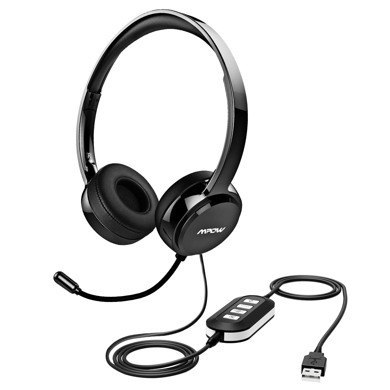 onn. USB Stereo Headset with Built-in 