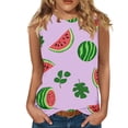 thumbnail image 2 of PNTUTB Women's Casual Independence Day Basic Tees Comfortable Fit Casual Blouses Sleeveless Round Neck Top, 2 of 5