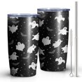 thumbnail image 2 of 20oz Tumblers Spooky Halloween Ghosts Pattern Stainless Steel Vacuum Insulated Double Wall Travel Tumbler Cups Mug with Lid and Straw,Cleaning Brush for Cold & Hot Drinks, 2 of 7