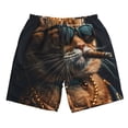 thumbnail image 3 of Uemuo Dapper Cat in Sunglasses Pattern Men's Swim Trunks Hawaiian Beach Bathing Suit Swimsuits Beach Quick-Dry Shorts with Pockets-Small, 3 of 9