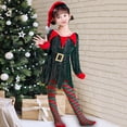 thumbnail image 1 of Disfraz de para niñas, vestido y sombrero, traje de Cosplay, disfraz de Navidad para niños y medias para accesorios fotográficos de actuación 140 a 150 cm Yinane  Disfraz de elfa para niñas, 1 of 8