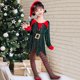thumbnail image 1 of Disfraz de para niñas, vestido y sombrero, traje de Cosplay, disfraz de Navidad para niños y medias para accesorios fotográficos de actuación 140 a 150 cm Yinane  Disfraz de elfa para niñas, 1 of 8