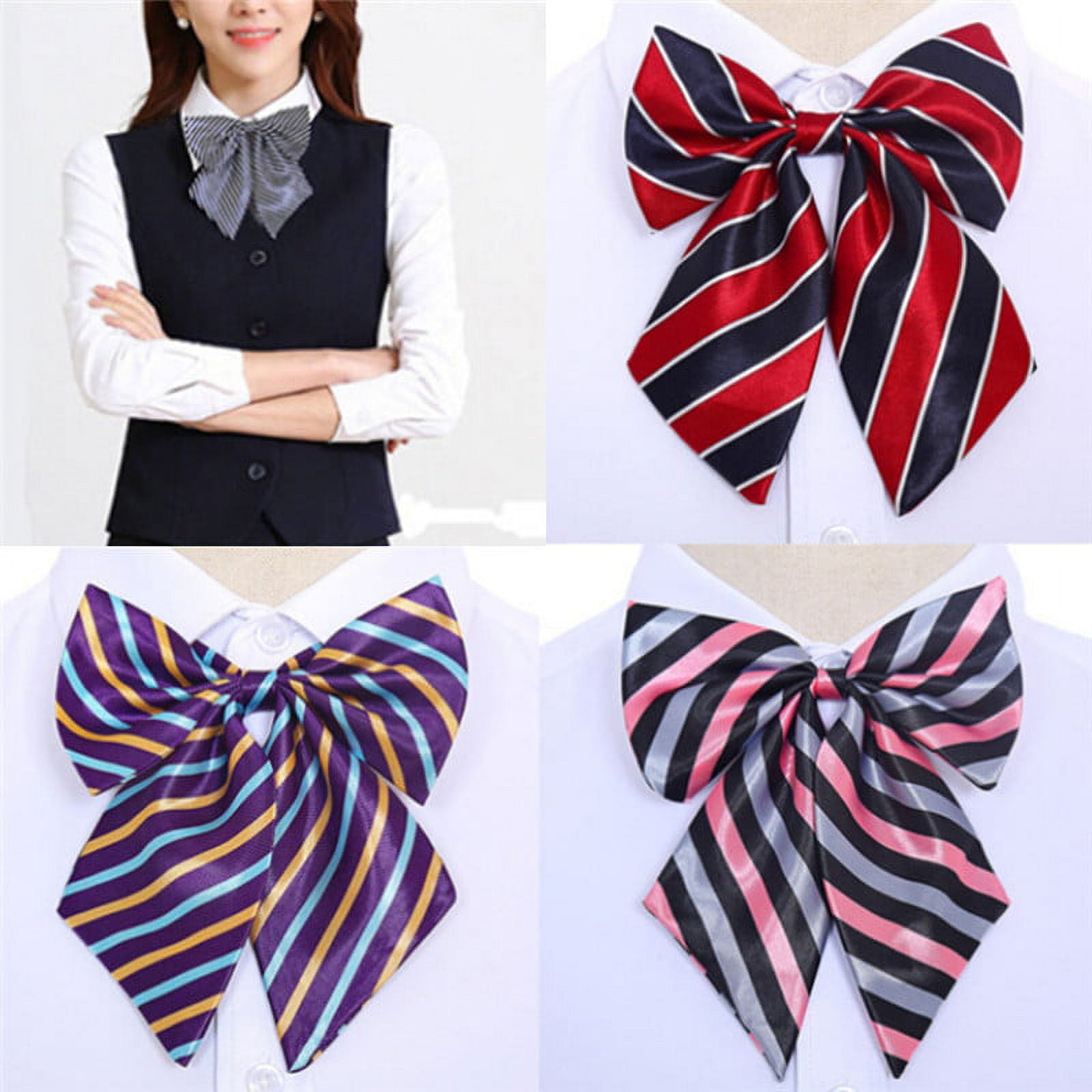 Racing Butterfly Women Bowties Striped Bow Ties Silk Tie Bow Tie Butterfly Neck Wear Collar Walmart