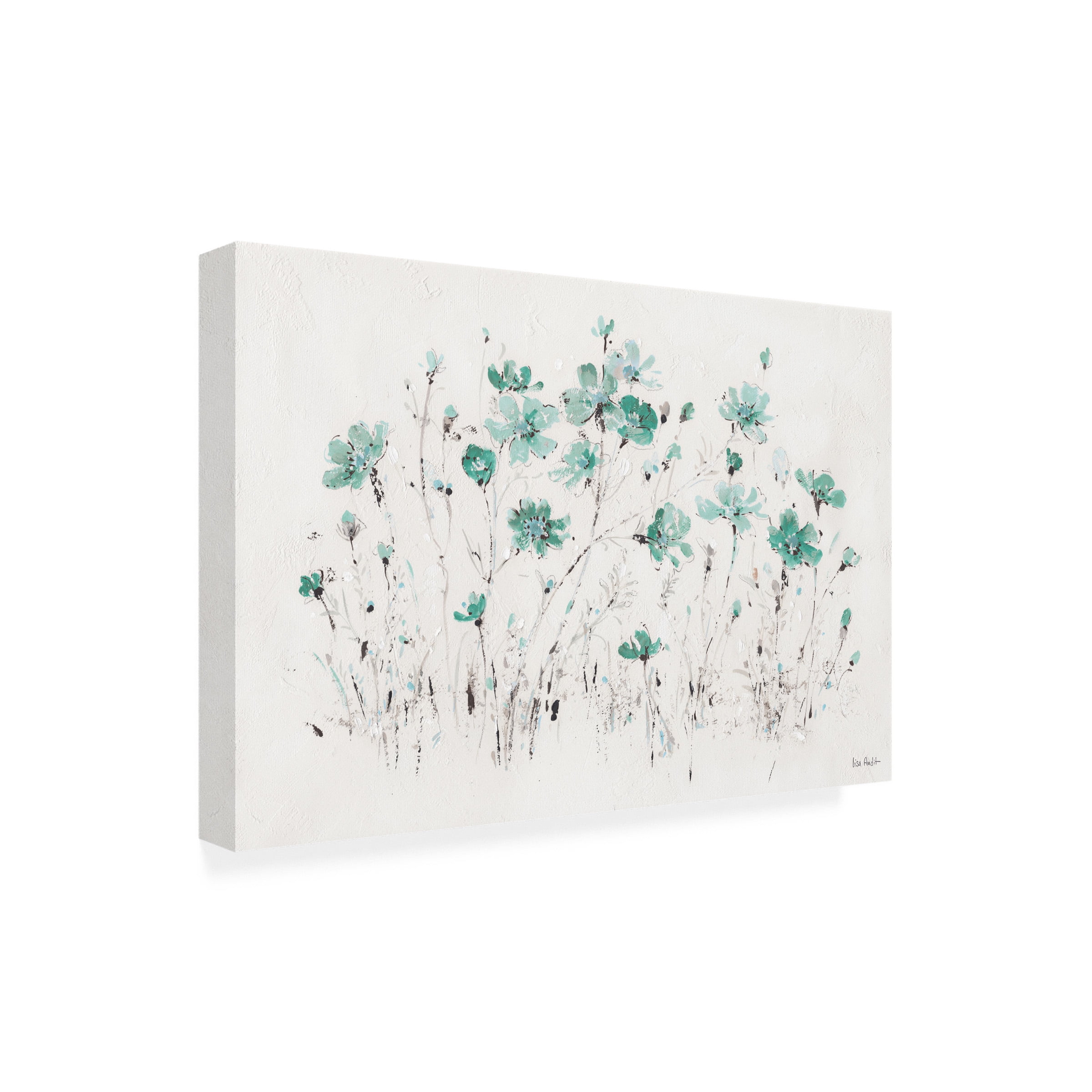Trademark Fine Art 'Wildflowers I Turquoise' Canvas Art by Lisa Audit