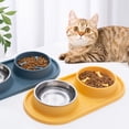 thumbnail image 6 of 2 in 1 Pet Tableware Dogs Water Food Bowl No-Spill Food Water Dispenser Set Cat Slow Eating Bowl, 6 of 9