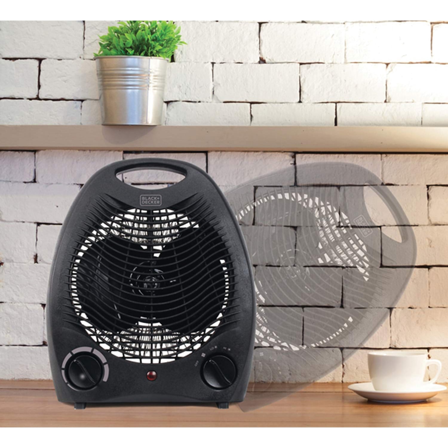 BLACK+DECKER 1,500-Watt-Max Personal Desktop Heater with Fan Setting, Black
