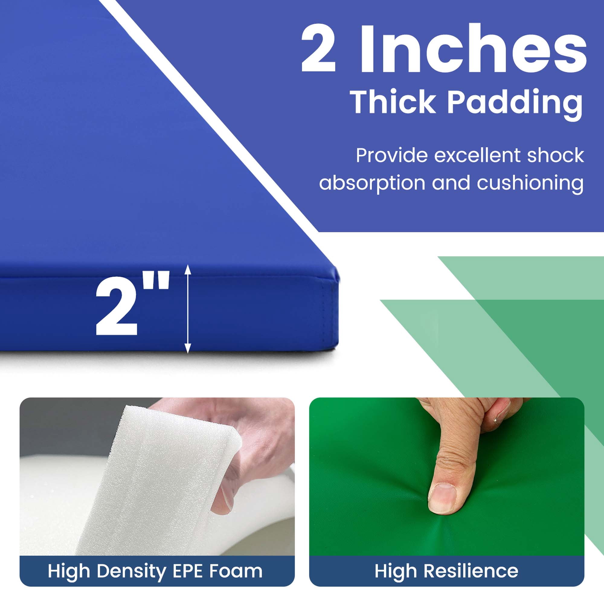 Costway 10' x 4' x 2" 4-Panel Folding Exercise Mat with Carrying Handles for Gym Yoga Colorful