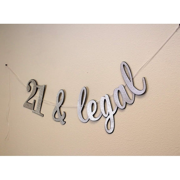 All About Details 21 & Legal Cursive Banner (Black & Silver)
