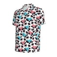 thumbnail image 2 of Vsdgher Heart Panda Print Men's Short Sleeve Stretch Polo Shirt, Moisture-Wicking Performance Polo Shirt, 2 of 8