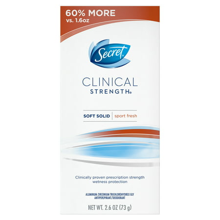 Secret Clinical Strength Antiperspirant and Deodorant Soft Solid, Sport Fresh, 2.6 (Best Clinical Strength Antiperspirant For Men)