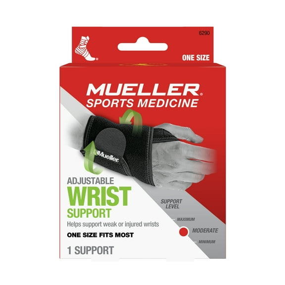 Mueller Adjustable Wrist Support, Black, One Size Fits Most