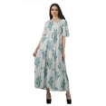 thumbnail image 1 of Moomaya Robe d'Été Décontractée en Coton Slub Imprimé pour Femmes, Robe de Cocktail, 1 of 4