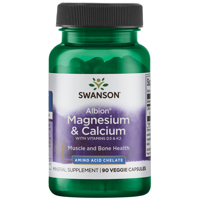 Swanson Albion Chelated Magnesium and Calcium 2:1 90 Veggie Capsules
