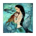 thumbnail image 3 of Pintura de la lona de la muchacha de los pescados sin marco cuadro del dibujo al óleo del dormitorio pintura decorativa de la pared, 50x50cm Sweethay JJ18751-03, 3 of 6