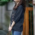 thumbnail image 4 of ZANZEA Women Floral Embroidery V-Neck Tops Cotton Loose 3/4 Sleeve High Low Casual Blouse Shirt, 4 of 5