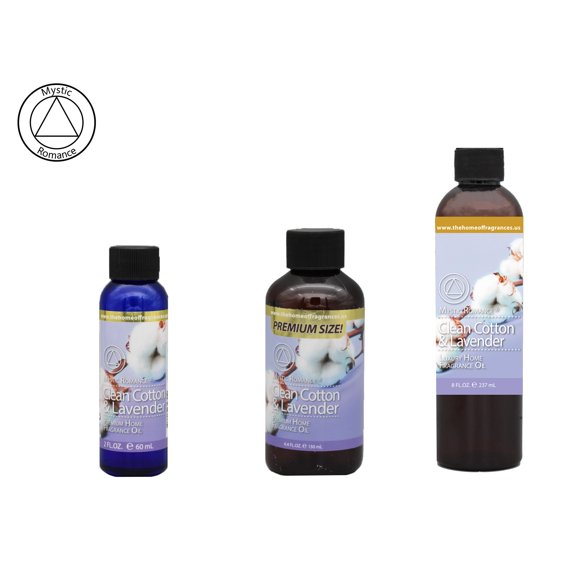 Mystic Romance Premium Home Fragrance Oil Scent CLEAN COTTON LAVENDER SET 8FL  4FL 2FL.OZ 427 ML