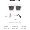 thumbnail image 4 of Retro Punk Men's and Women's Metal Square Sunglasses (Color : J, Size : Medium), 4 of 4