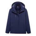 thumbnail image 1 of EQWLJWE Women'S Ski Jacket 3 In 1 Waterproof Winter Jacket Detachable Cap Snow Jacket Windproof Hooded With Inner Warm Thickened Insulation Mountaineering Suit Raincoat for Women Plus Size Clearance, 1 of 4