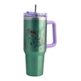 thumbnail image 2 of Termo 1.2 L La Sirenita Ariel Verde Doble Pared con Asa y Popote de Acero Inoxidable, 2 of 9