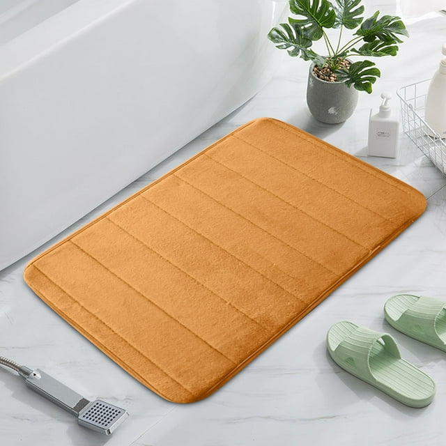 Thick Velvet Floor Mat Kitchen Bathroom Foot Mat Solid Color Foot Mat 2pc