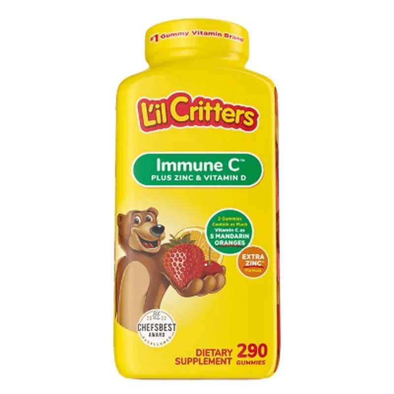 L'Il Critters Kids' Immune C plus Zinc and Vitamin D, (290 Ct.)