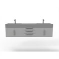 thumbnail image 2 of Castello USA Amazon 72" Gray Wood Floating Vanity with Gray Top and Chrome Trim, 2 of 8