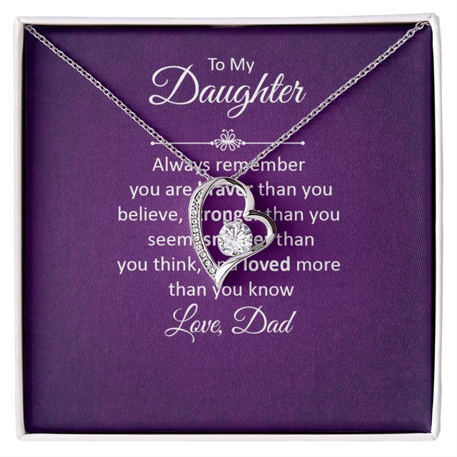 À Ma Fille, Rappelez-Vous Toujours Collier w Message Carte