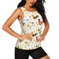 thumbnail image 2 of Gukieu Chickens A Print Women's Quick-drying Fitness Vest, Round Neck Sleeveless Fitness T-shirt, Suitable for Yoga, Sports-Small, 2 of 7
