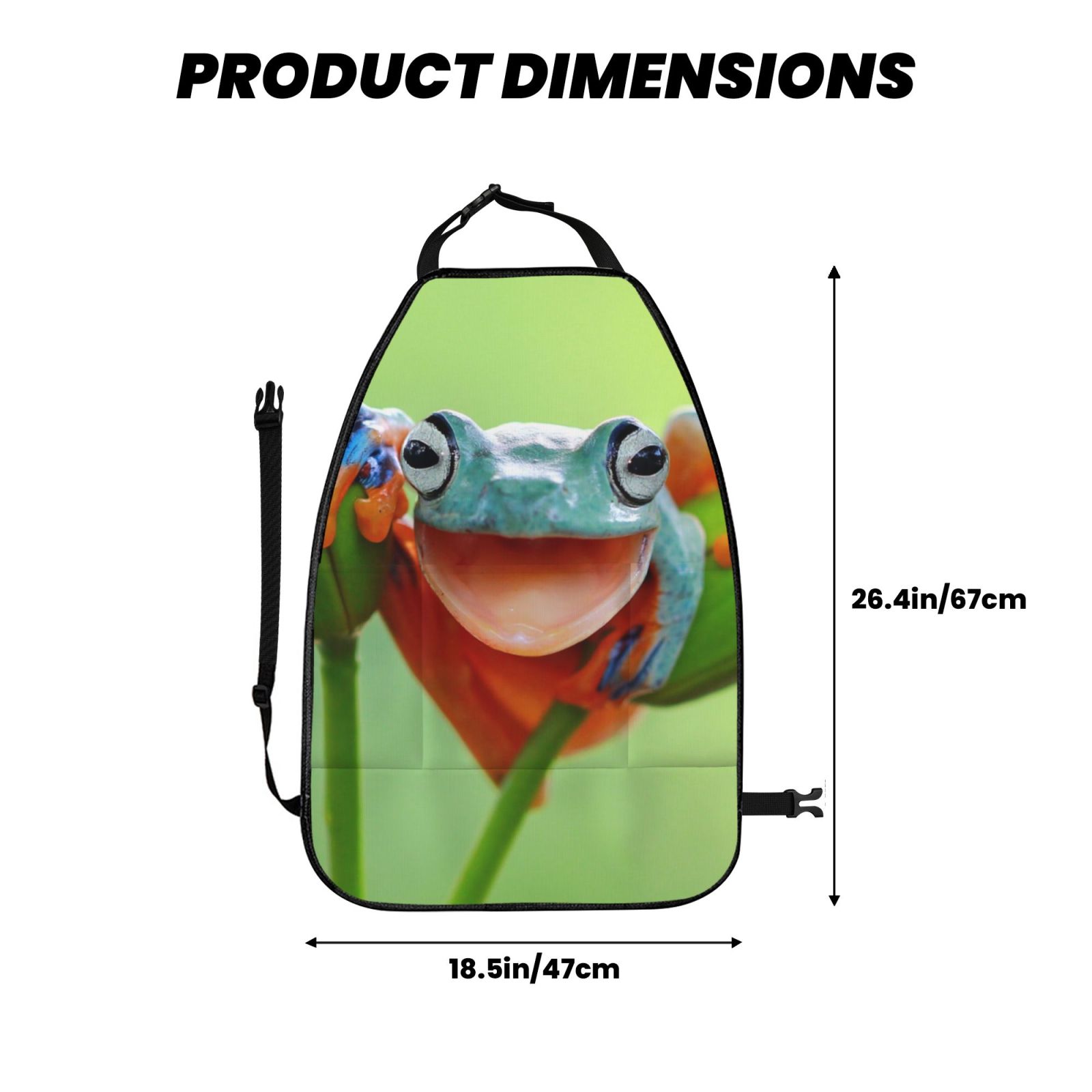 Xecao Flying Frog On Branch Pattern Car Seat Back Protector 2 Pack Large Capacity Pocket, Kick Mats Back Seat Protector