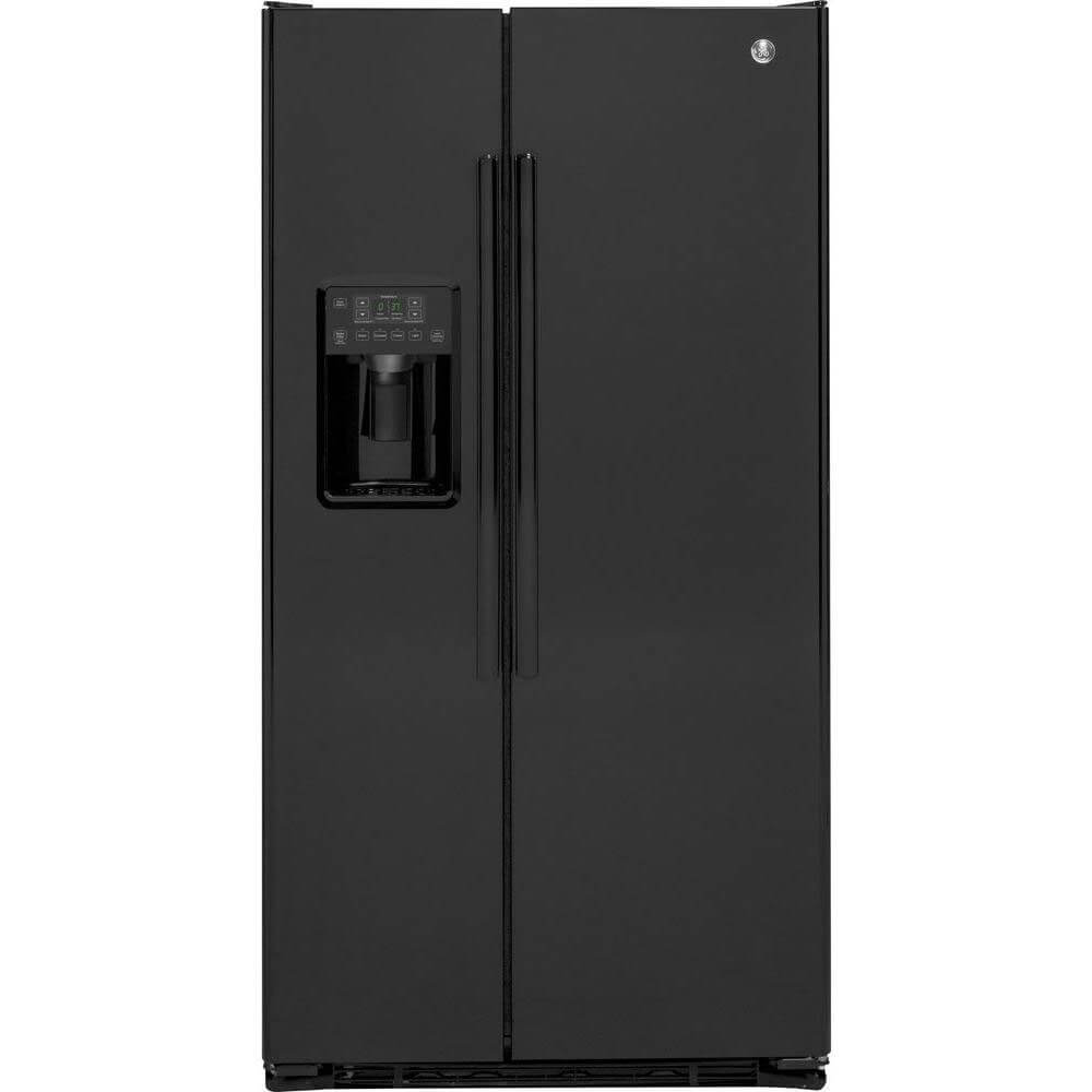 GE GZS22DGJBB 22 Cu. Ft. Black CounterDepth SidebySide Refrigerator