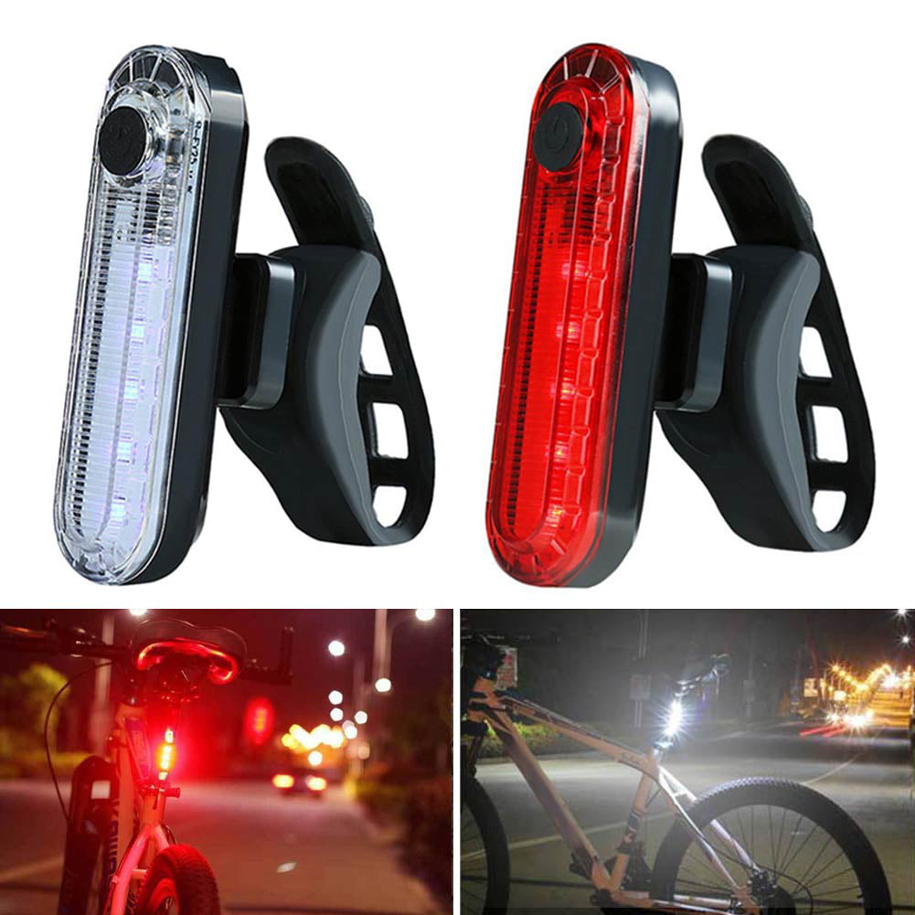 USB COB LED Tail Light Mountain Bike Bicycle MTB Warning Rear Head Light Lamp