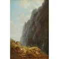 thumbnail image 2 of Carl Spitzweg 13x18 Gold Ornate Wood Frame and Double Matted Museum Art Print Titled - Mountain and Milkmaid Along a Winding Stone Path, 2 of 4