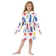 thumbnail image 6 of FORMRS Niños Bathrobe Unisex Hooded Robe Soft Plush Pajamas Sleepwear, Size 7-9T, Blue Retro Shapes, 6 of 7