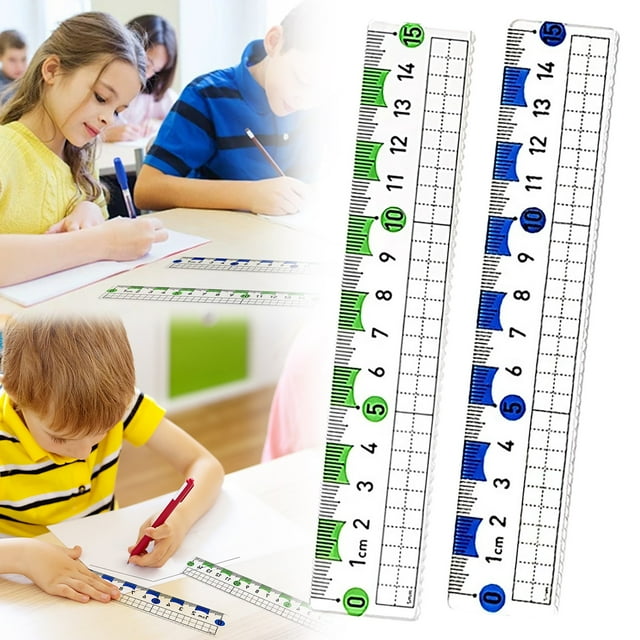 ZTTD Measuring Plastic Flexi 6" Easy Read 15 cm English Metric 150 mm Ruler Converter, Clear Ruler With Clear Scale Measuring Tool Multifunctional Drawing And Marking Ruler (Type5-Random Color)