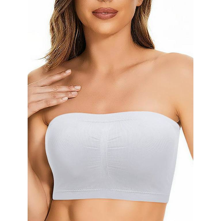 YouLoveIt Women's Bandeau Bra, Women's Underwire Bandeau Bra eamless Bra  Crop Tube Top Bandeau Strapless Brarette Wrapped Chest Tube Strapless Top